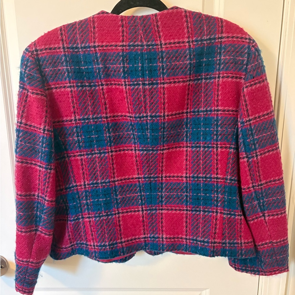 Vintage Pendleton virgin Wool Blazer Jacket 16 Maximalist Plaid old money preppy - Picture 4 of 4